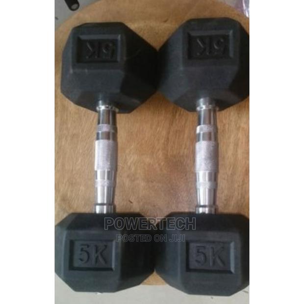 5kg Hexagonal Dumbbells . - main view
