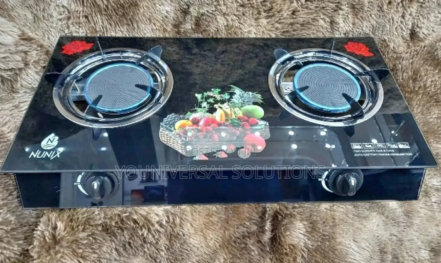Nunix Infrared Tempered Glass Top 2 Burner Gas Stove/Cooker