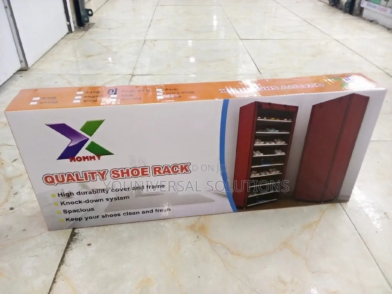 Xhommy 10 Layers Single Column Shoe Rack.