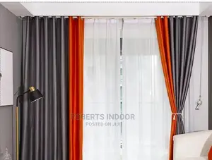Orange and Grey House Curtain
