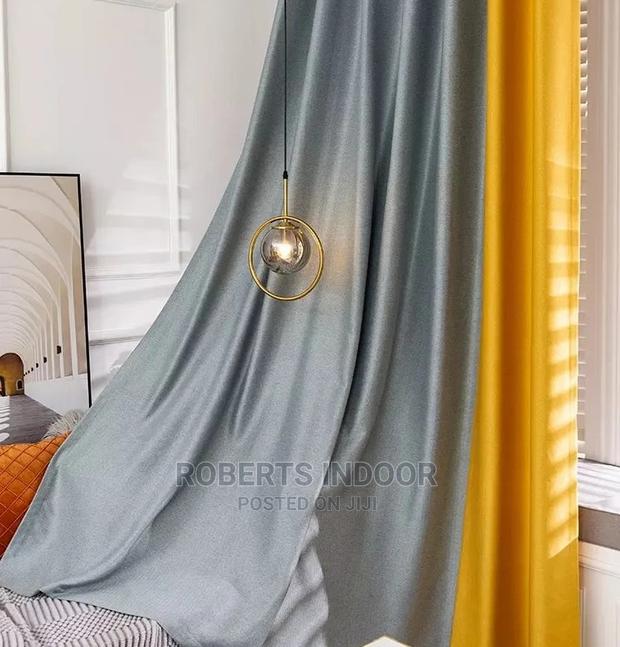 Yellow and Grey House Curtain