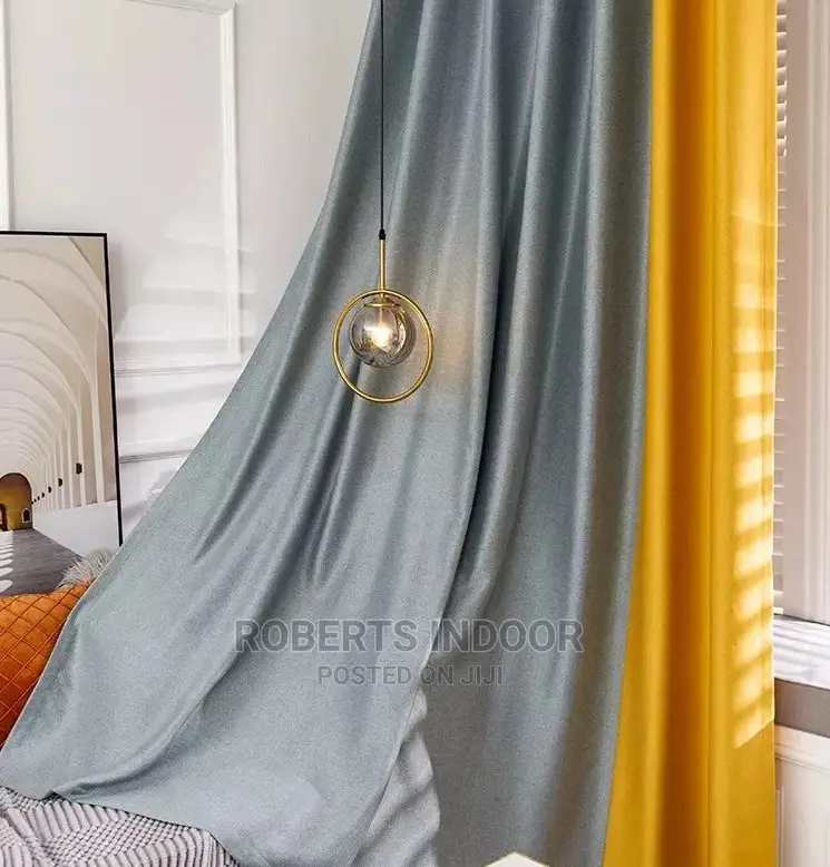 Yellow and Grey House Curtain