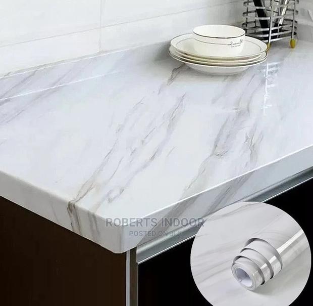 White Detailed Marble Contact Paper