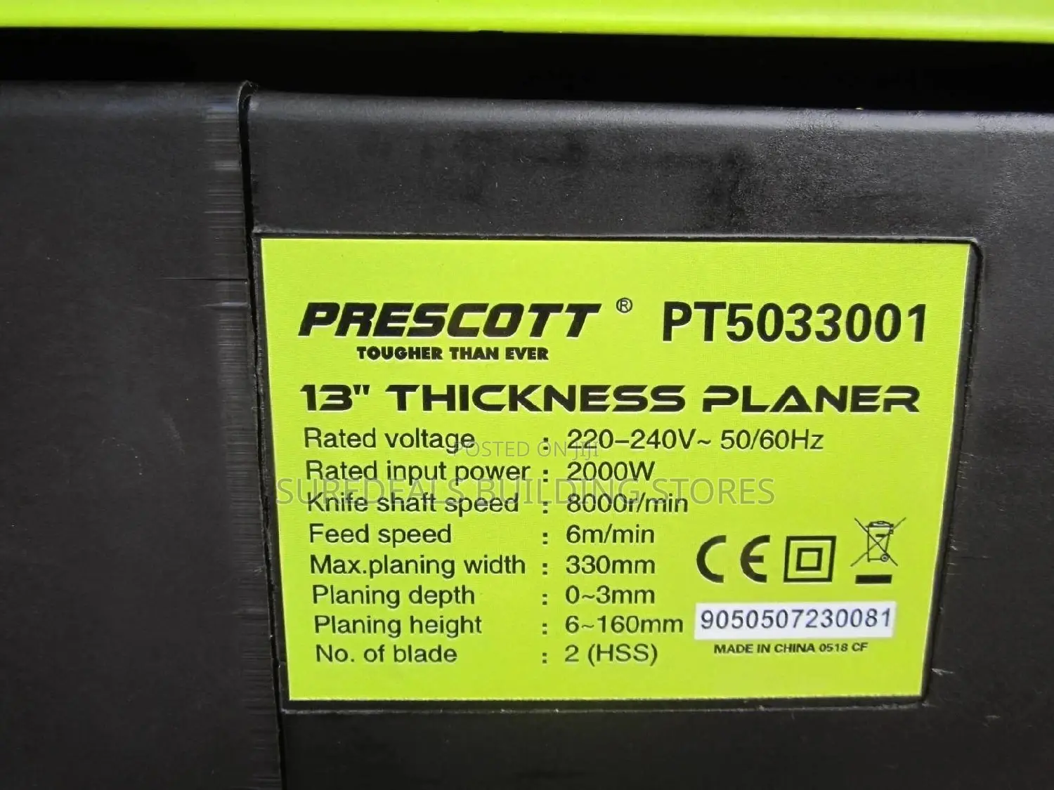 Prescott 2.0kw (13′′) 330mm Benchtop Wood Thickness Planer