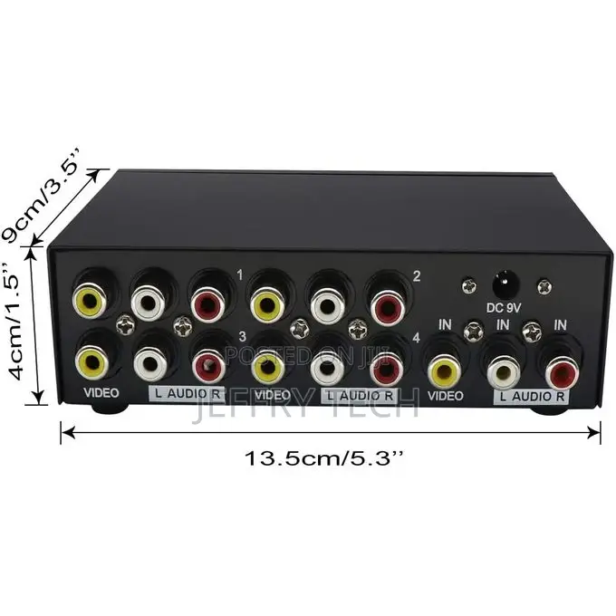 Rca Audio Video Splitter Rca for Cable Box 1x4 Port Splitter