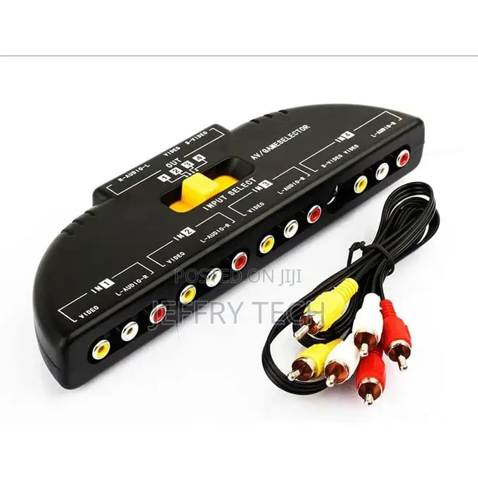 Rca Splitter With 4-Way Audio, Video RCA Switch Box + RCA Ca