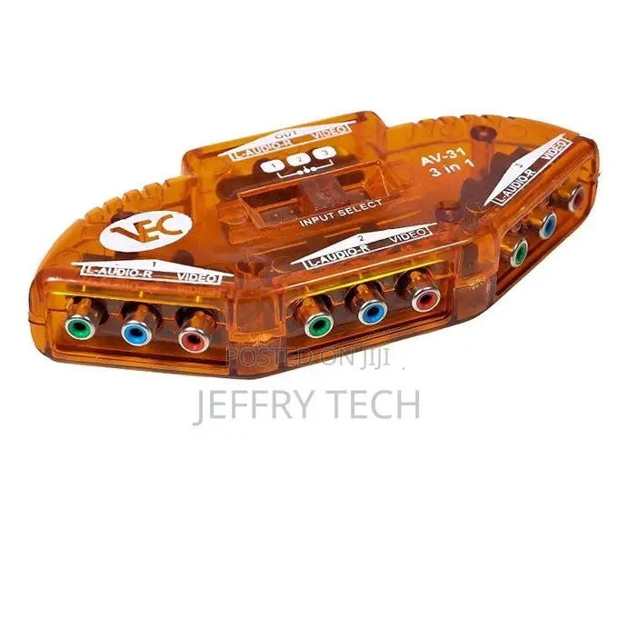 Switcher RCA Splitter With 3-Way Audio, Video RCA Switch Box