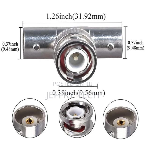 Bnc Male to Dual Female Coax Adapter Connector, Rfadapter 3