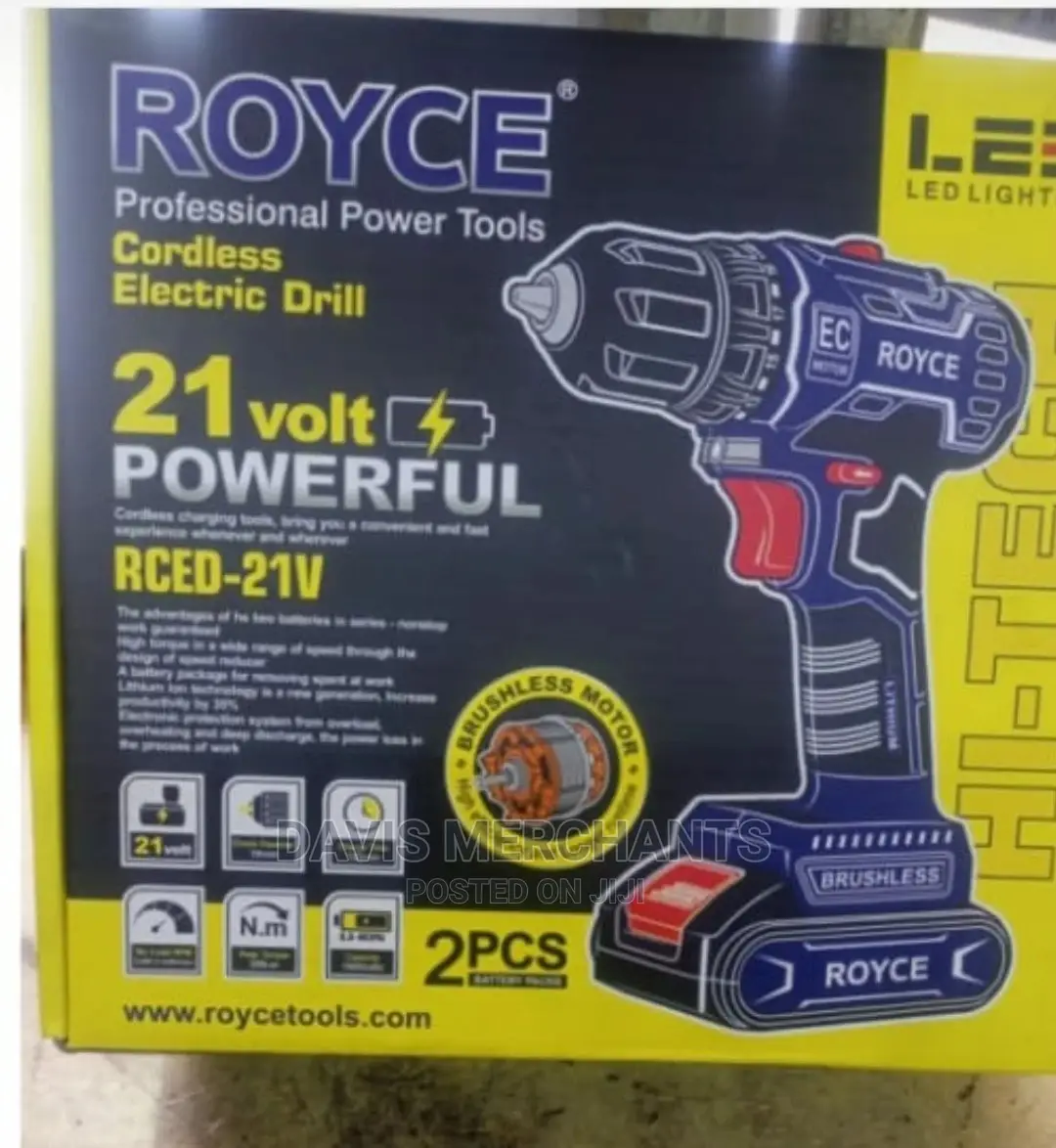 Royce Brushless Cordless Drill With Double Batteries