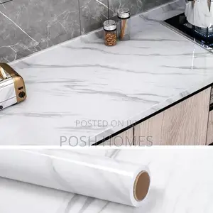 Classy White Grey Marble Contact Paper