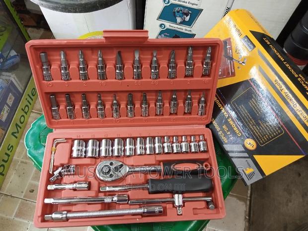 46pcs 1/4-Inch Socket Ratchet Wrench Combo Tools Kit Set - main view