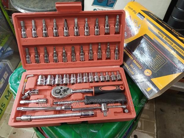 46pcs 1/4-Inch Socket Ratchet Wrench Combo Tools Kit Set - thumbnail 5