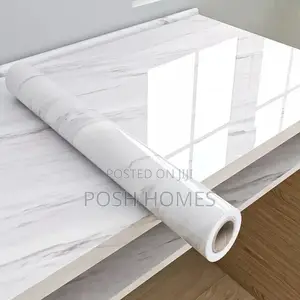 White Grey Marble Contact Paper