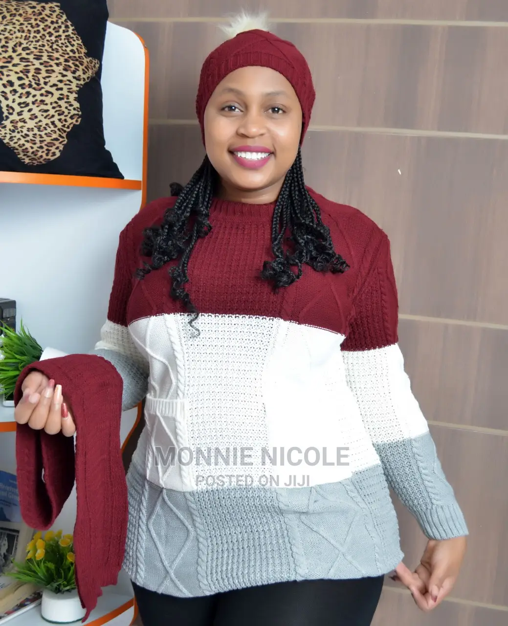 Warm Sweater,Scarf and Head Covering