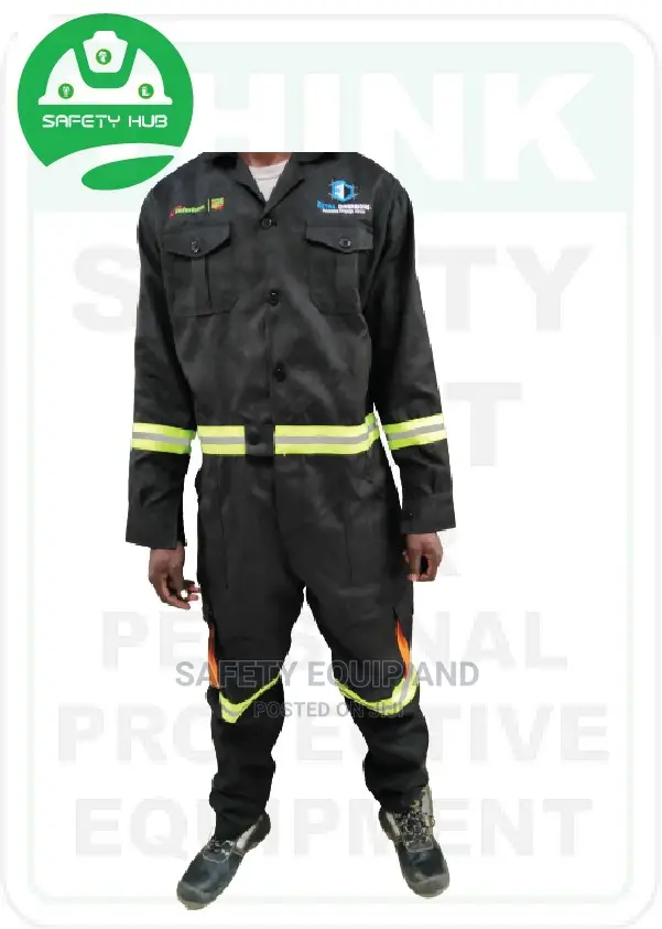 Black Branded Overall(Reflective)