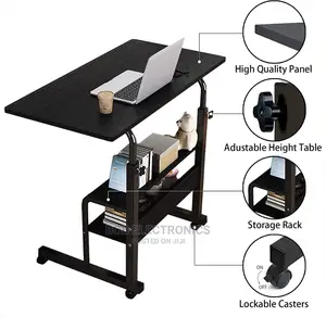 Black Laptop Table With Shelf