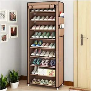 Portable 10 Layers Shoe Rack With Cover
