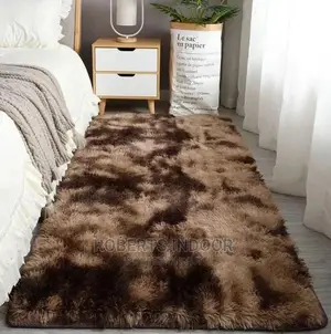 Brown Patched Fluffy Carpet