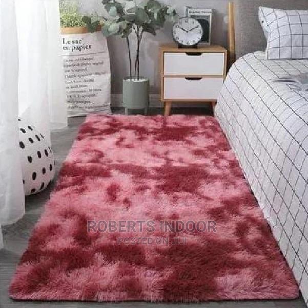 Maroon Patched Bedside Carpet