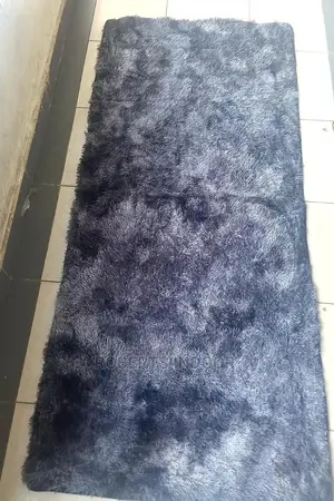 Patched Grey Bedside Carpet