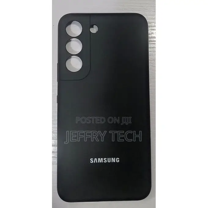 Samsung Galaxy S22 Silicone Back Case With Screenguard-Black