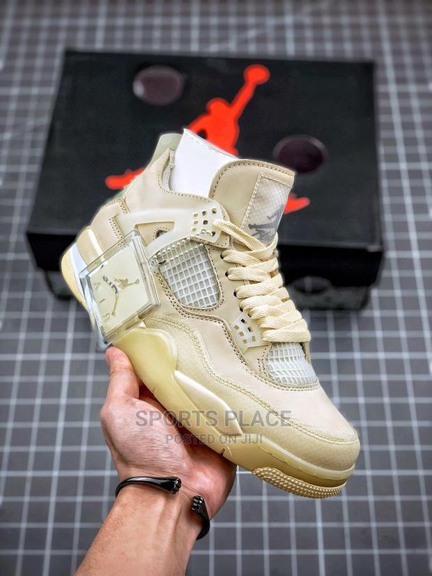 Air Jordans Retro 4 Off-White "Cream/Sail' Sneakers - thumbnail 2