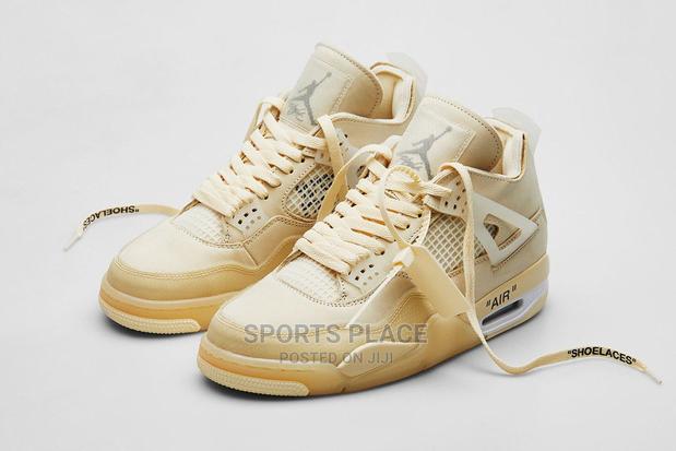 Air Jordans Retro 4 Off-White "Cream/Sail' Sneakers - main view