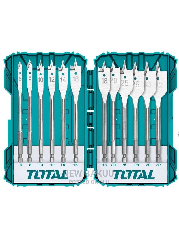Total 12pcs Flat Wood Drill Bits Set (Tacsdl1201) - main view