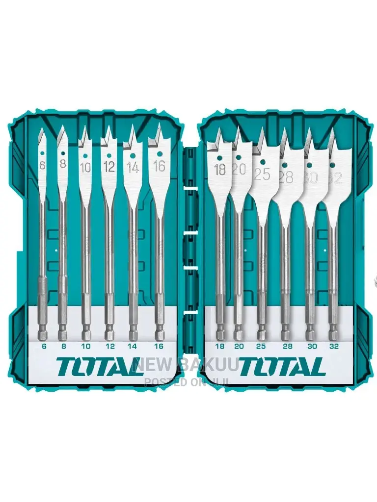 Total 12pcs Flat Wood Drill Bits Set (Tacsdl1201)