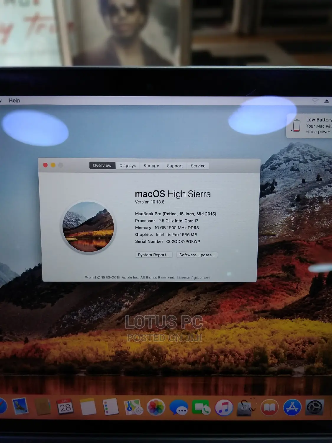 Laptop Apple MacBook Pro 2015 16GB Intel Core I7 SSD 512GB