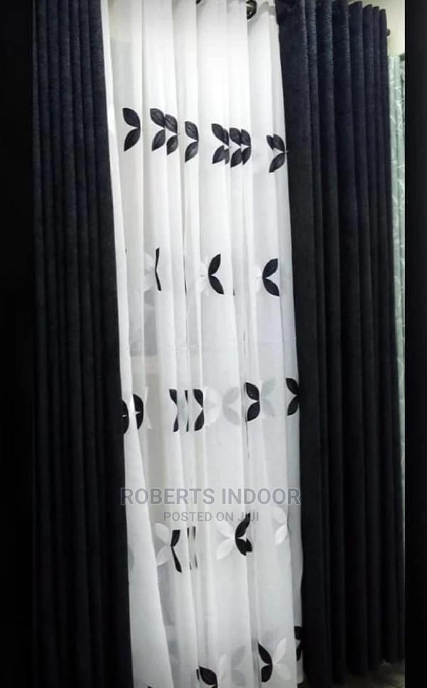 Black Linen Elegant House Curtain