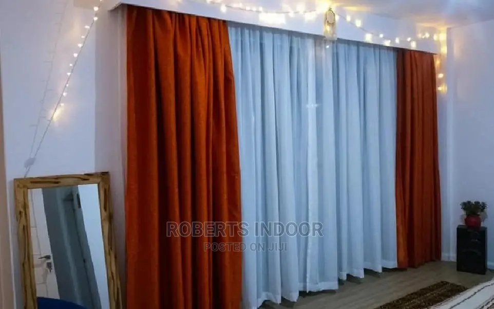 Orange Elegant House Curtain