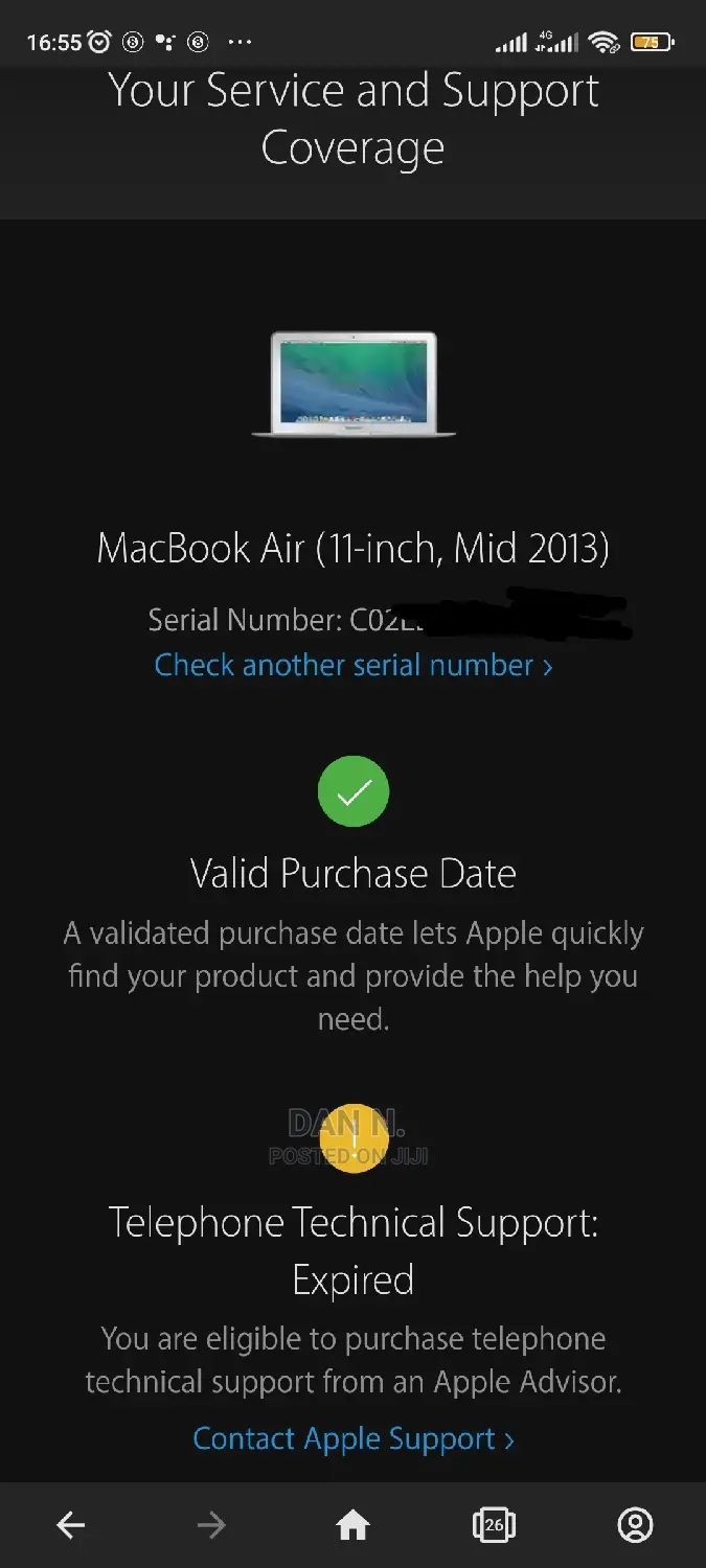 Laptop Apple MacBook Air 2013 8GB Intel Core I5 SSD 128GB