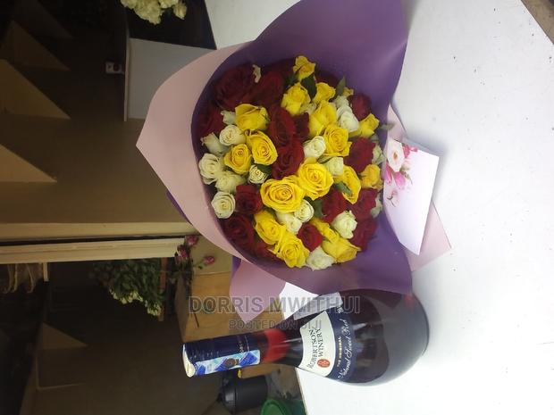 Flower Bouquets With Wine - thumbnail 4