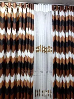 Printed Brown Elegabt House Curtain