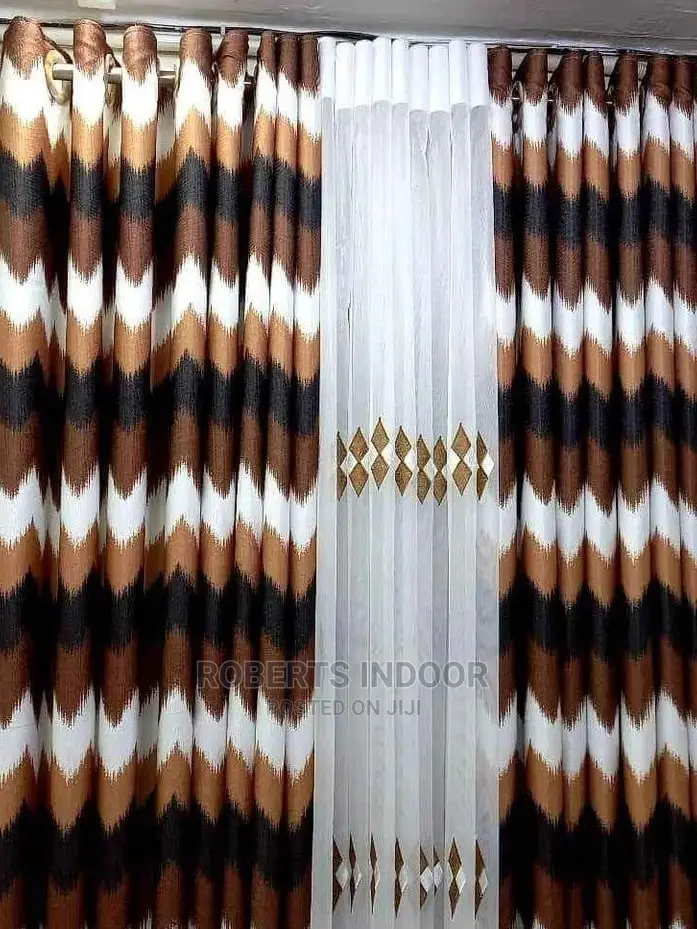 Printed Brown Elegabt House Curtain