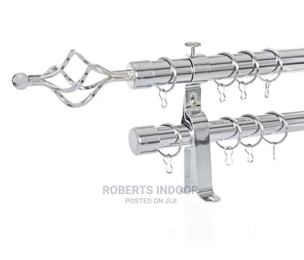 Silver Double 3m Curtain Rod - main view