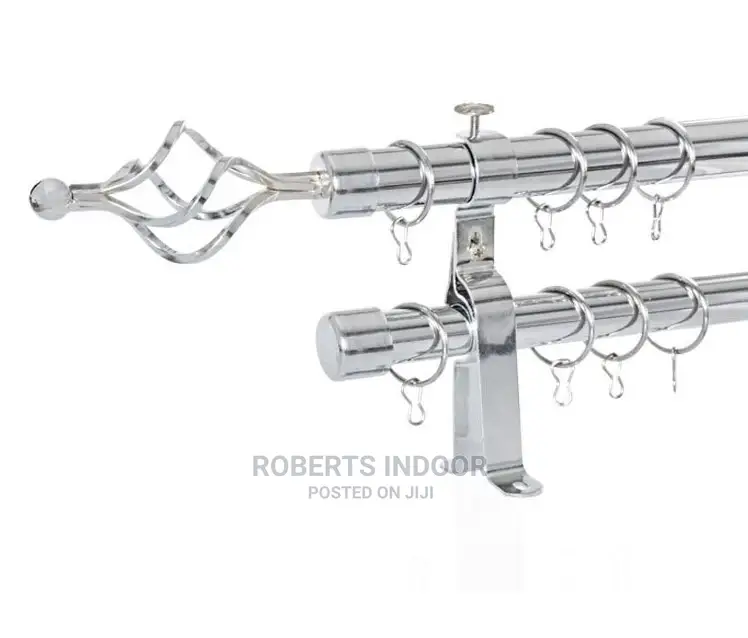 Silver Double 3m Curtain Rod