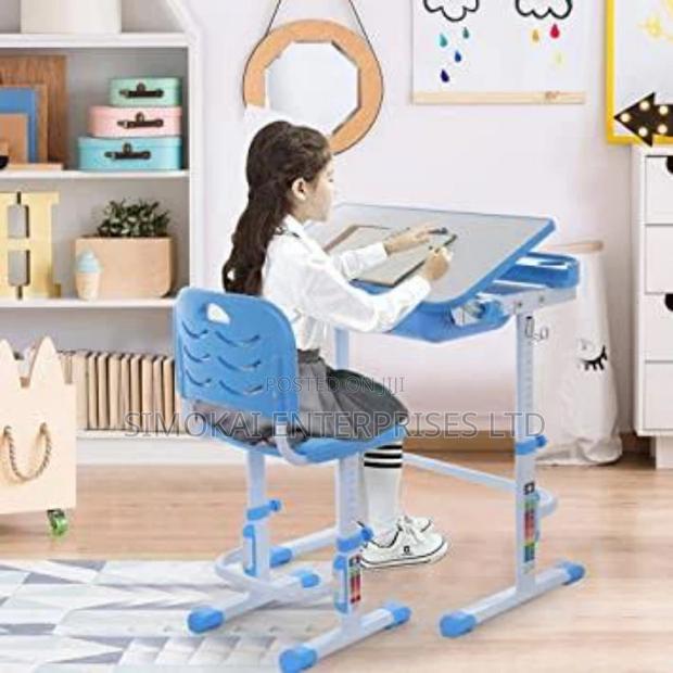 Adjustable Kids Desk With Backrest Chair - main view