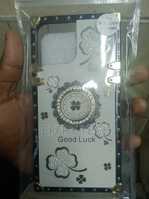 iPhone 13 Pro Max Bling Glitter Lucky Flower Square Case W