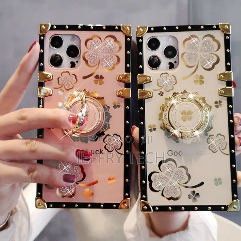 iPhone 13 Pro Max 12 11 XR 7 8 Bling Glitter Lucky Flower S