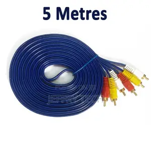 5M 3rca Male Audio Video Cable Tv, Lcd, LED DVD