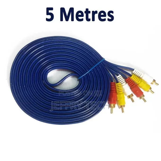 5M 3rca Male Audio Video Cable Tv, Lcd, LED DVD
