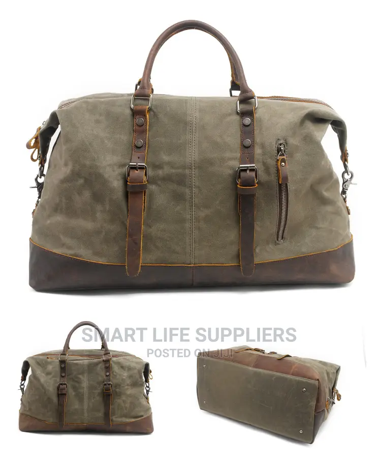 Waxed Canvas Leather Duffel Bag