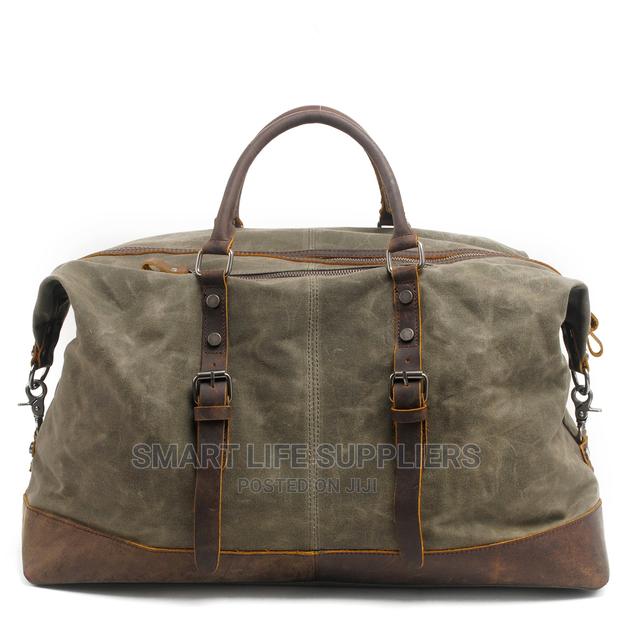 Waxed Canvas Leather Duffel Bag - thumbnail 3