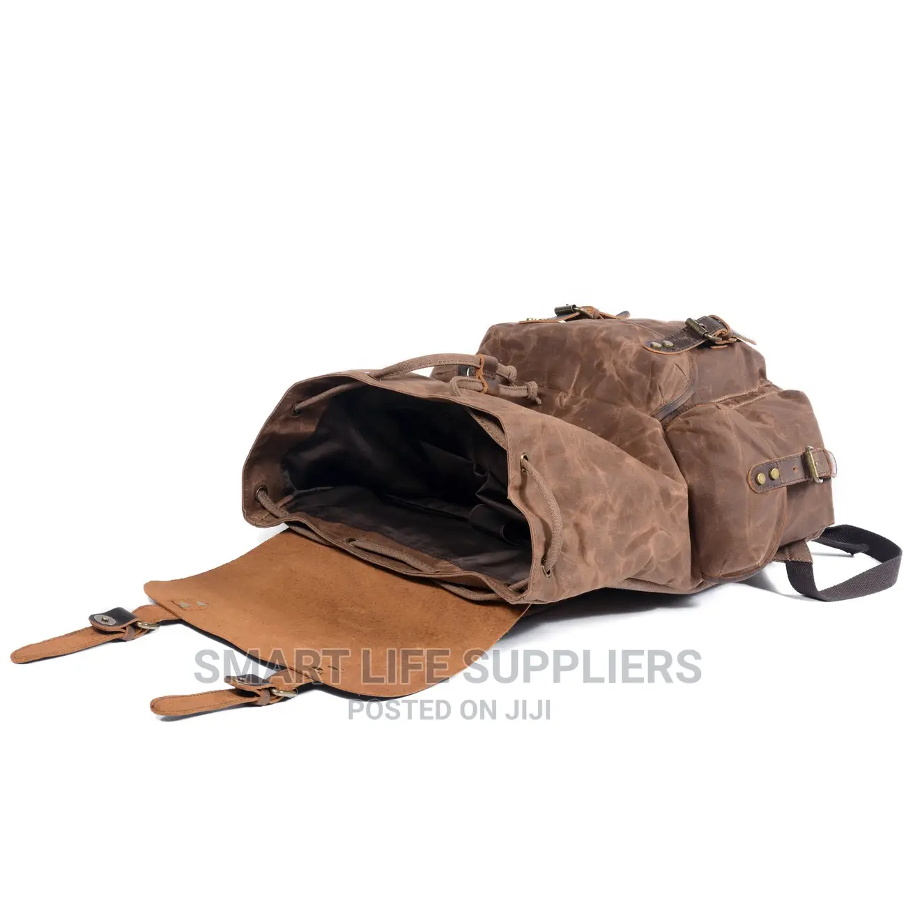 Vintage Waxed Canvas Leather Laptop Backpack Bags
