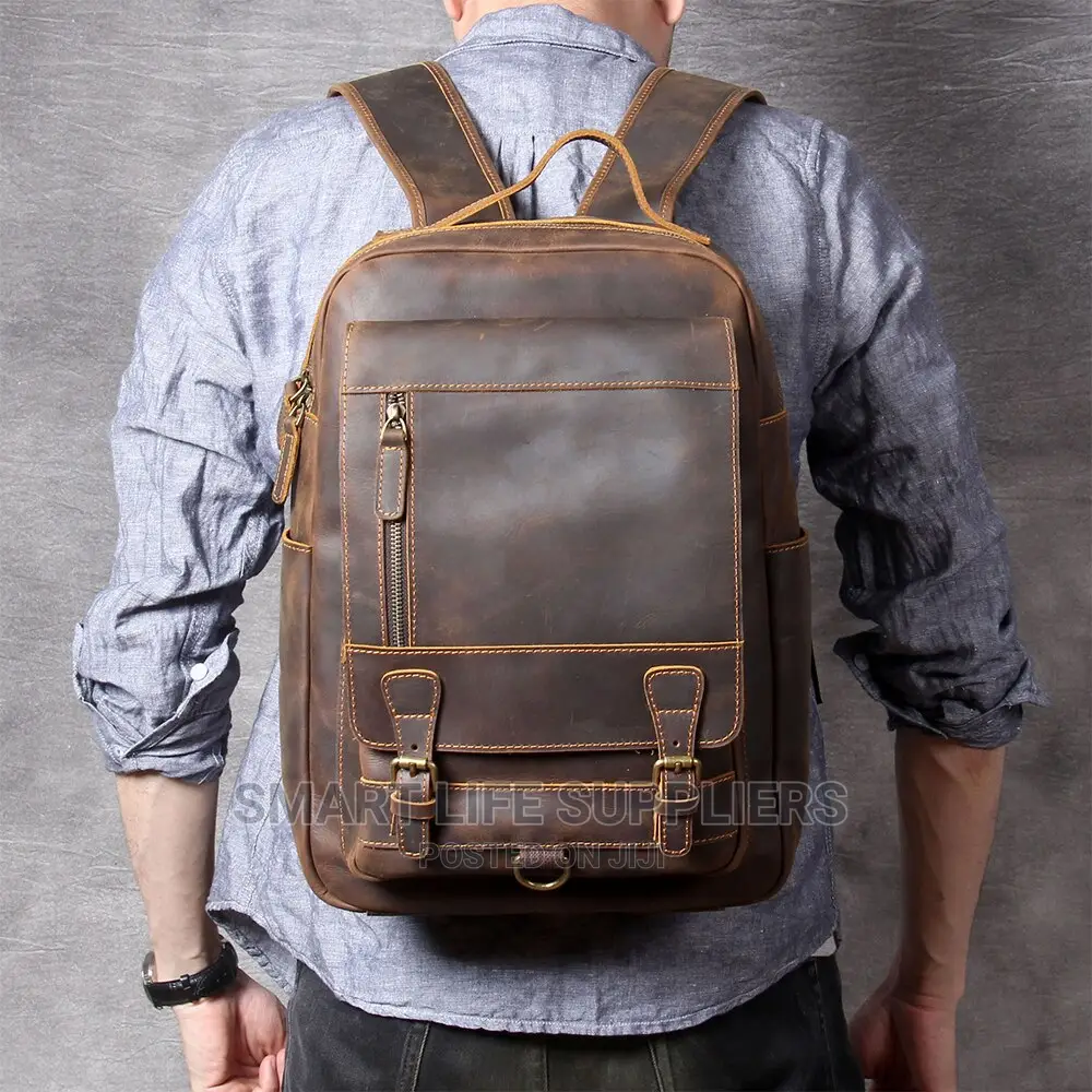 Crazy Horse Leather Laptop Backpack
