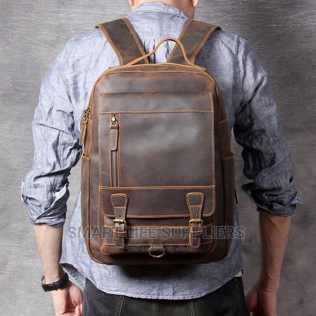 Crazy Horse Leather Laptop Backpack - thumbnail 3