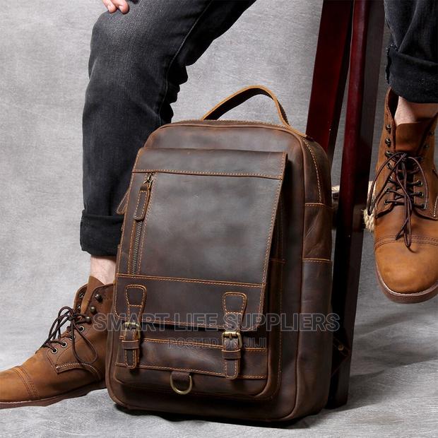 Crazy Horse Leather Laptop Backpack - thumbnail 2