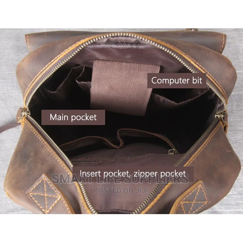Crazy Horse Leather Laptop Backpack